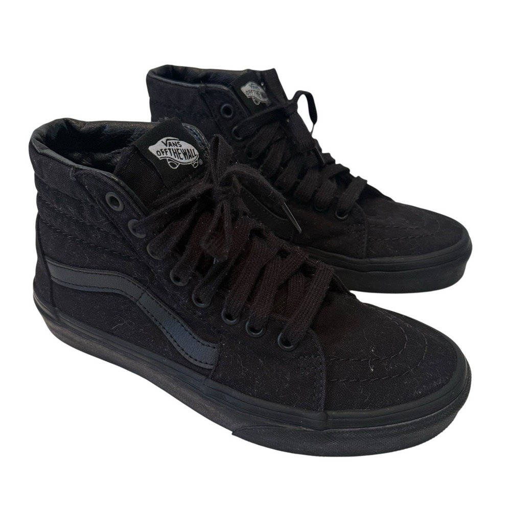 VANS  Black Athletic Mid Top Sneakers Skateboarding‎ 751505 Men 5.5 Women 7 S3